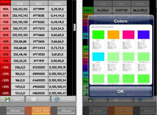 iOS軟件iWheelColor:裝在口袋裡的拾色器