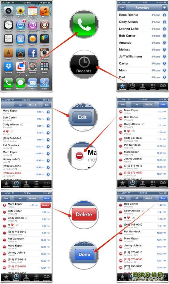 iphone4通話記錄刪除方法  