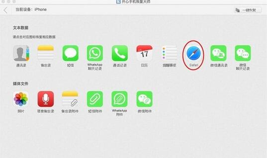 誤刪的Safari記錄恢復,開心手機恢復大師