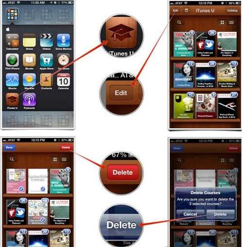 iTunes u如何刪除已經下載的課程?  