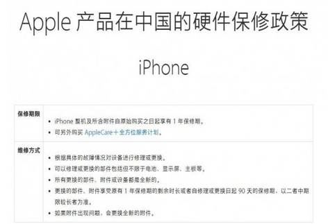 iphone保修期是多久?  