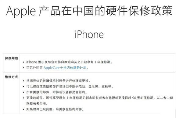 蘋果中國售後保修政策調整細節:iPhone行貨版遭殃!