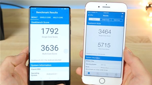 蘋果iPhone7 Plus對比小米MIX:誰的顏值性能高?