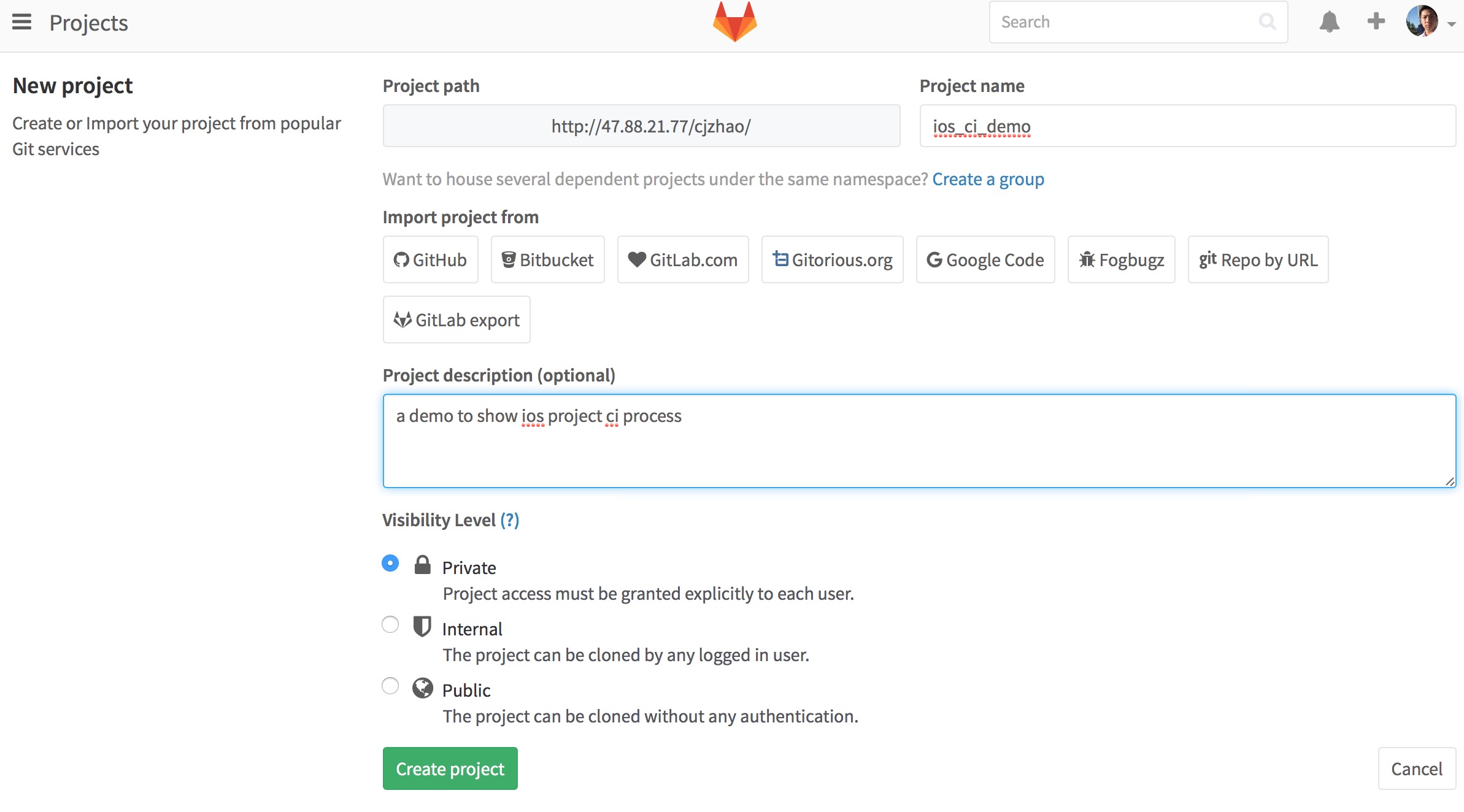 \ gitlab_newproject