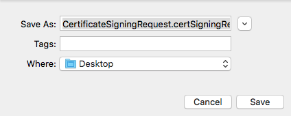 \ 證書請求文件存儲對話框