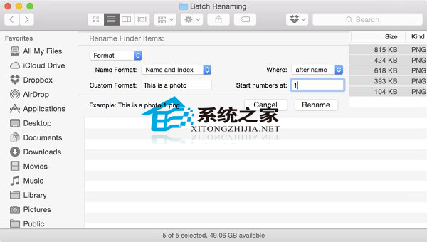 Mac OS X Yosemite使用自帶工具批量更改文件名的方法