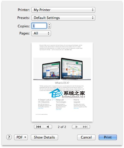 Mac打印普通文件和PDF文件的操作方法