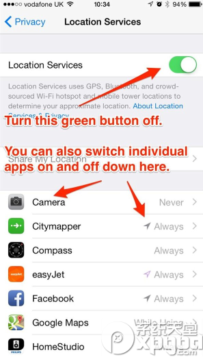 ios8如何關閉默認追蹤功能?