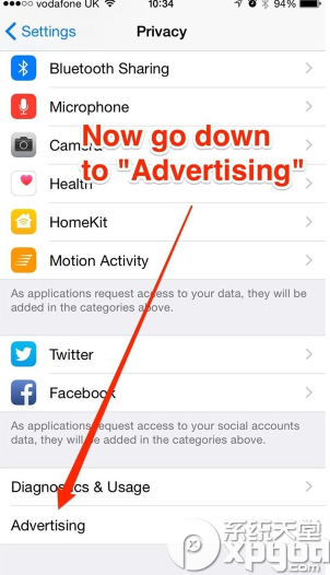 ios8如何關閉默認追蹤功能?