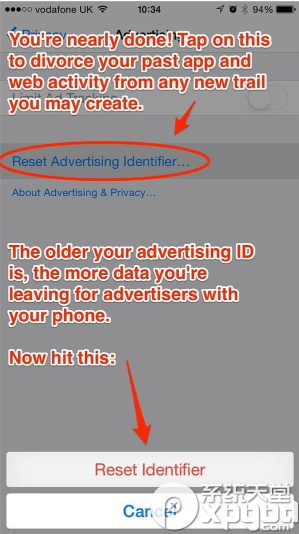 ios8如何關閉默認追蹤功能?