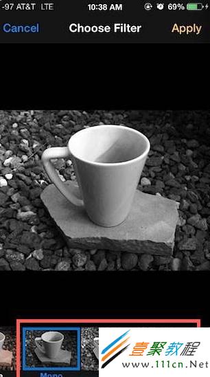 點開過濾編輯器後,屏幕底部會出現3個圖片處理效果選項