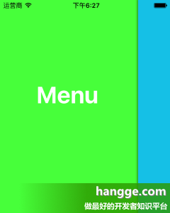 原文:Swift - 側滑菜單的實現(樣例1:主頁向右滑動,露出下方菜單頁)