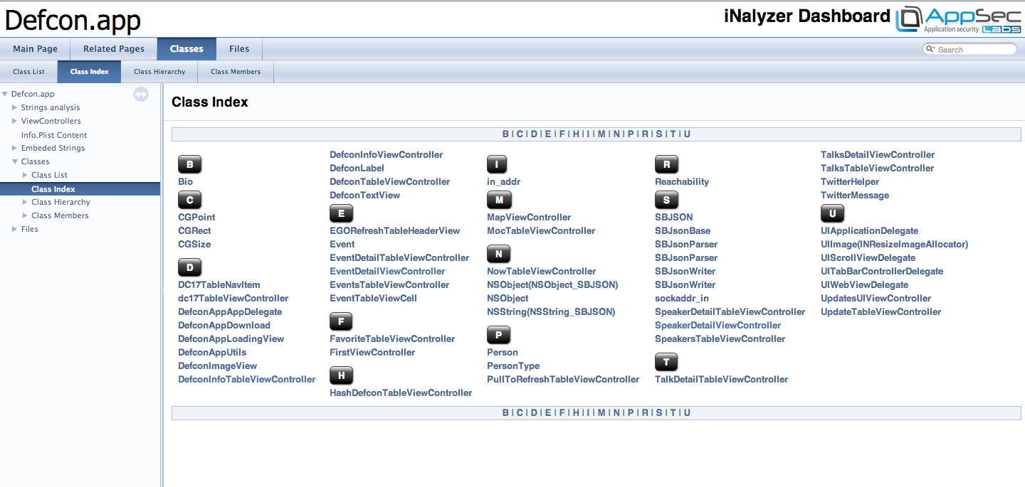 使用iNalyzer進行靜態分析