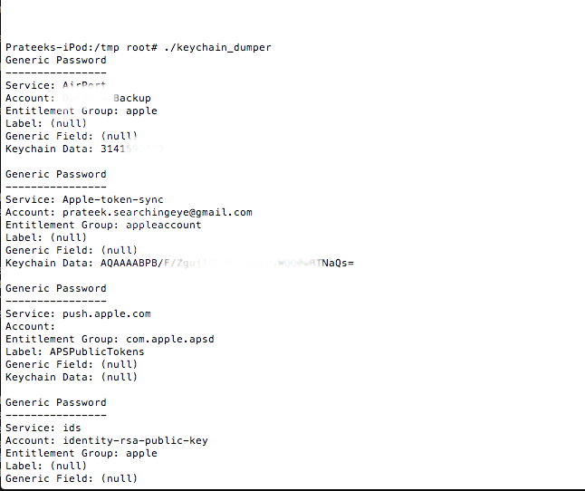 Keychain數據導出 Keychain數據導出