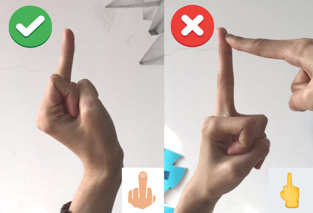 iOS9.1新增豎中指表情!但蘋果把它畫錯了 iOS9.1新增豎中指表情!但蘋果把它畫錯了