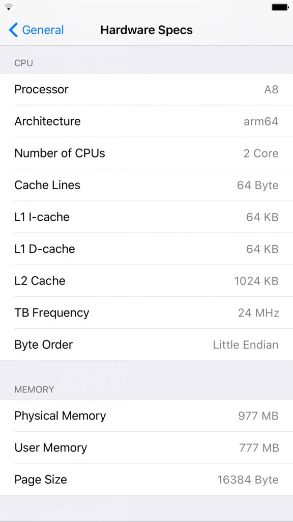 如何查看iPhone6s硬件規格?HardwareSpecs幫你搞定 如何查看iPhone6s硬件規格?HardwareSpecs幫你搞定