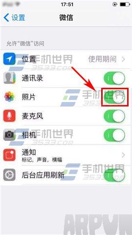 蘋果iPhone6S微信無法訪問相冊怎麼辦_arp聯盟