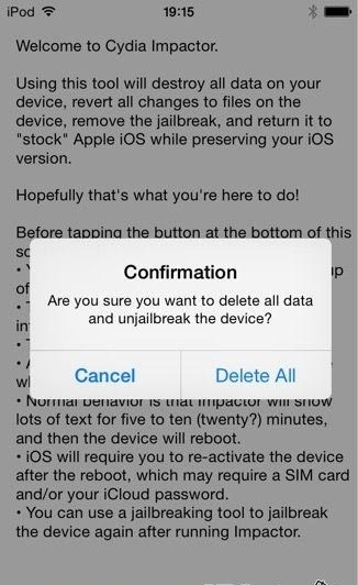 iOS8.4越獄之後怎麼在回去 iOS8.4越獄之後怎麼在回去