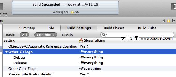 -Wall和-Wextra下0警告的工程,在-Weverything下的表現,可以用慘不忍睹來形容