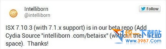 鎖屏增強神器IntelliScreenX是否適配iOS7.1.x完美越獄?