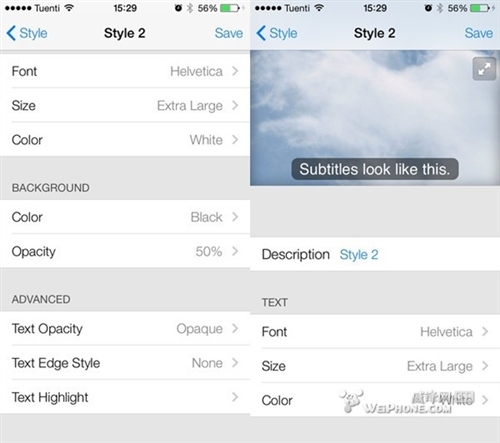 IOS支持自定義的字幕