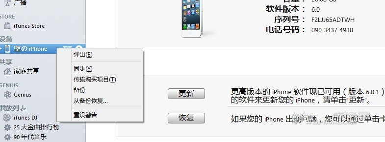 iPhone5 6.0 無越獄去除桌面設置更新提示